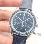 Perfect Replica Omega Speedmaster Blue Dial Moon Watch